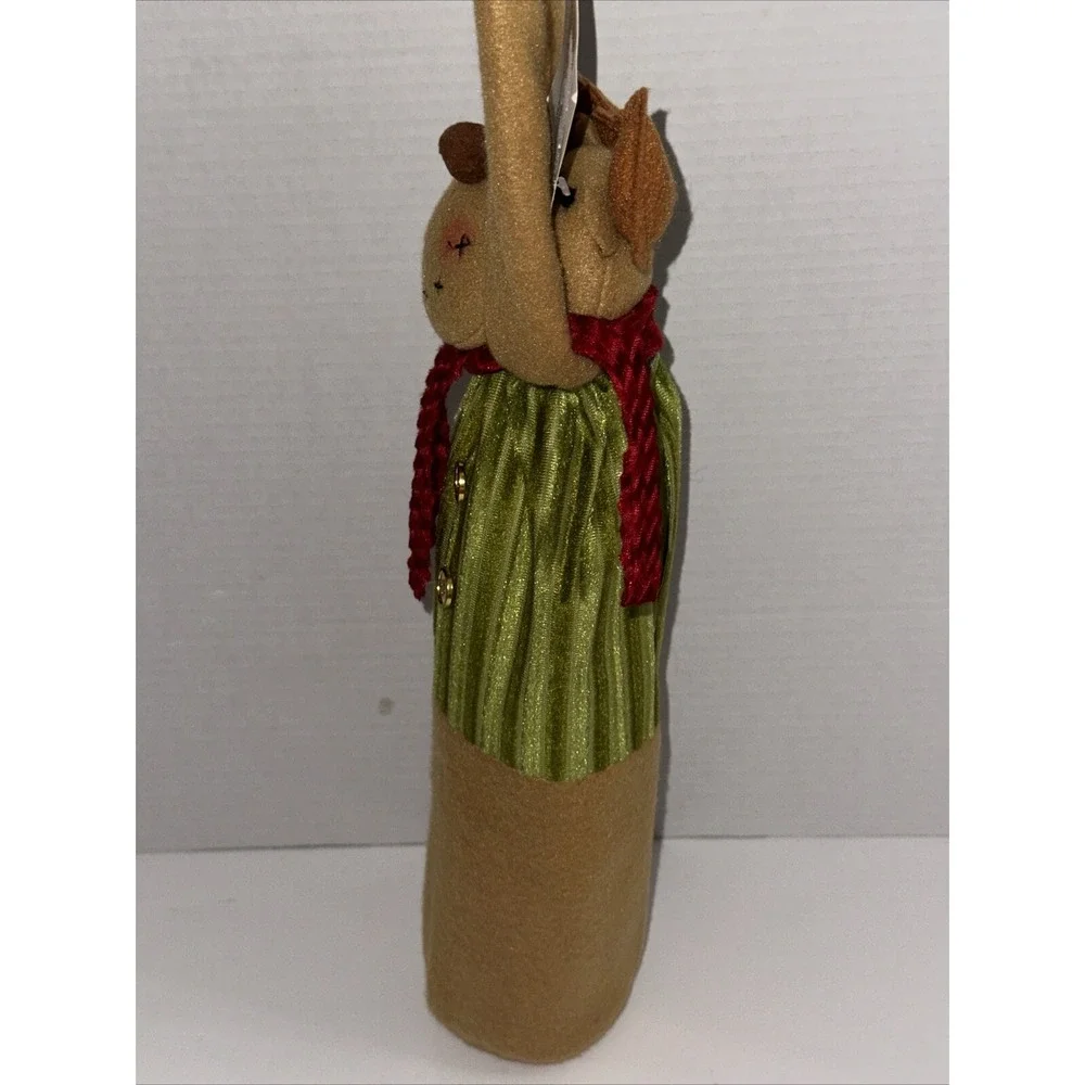 Primeware Blitz Reindeer Wine Sock‎ Plush Bottle Cover Carry Me Handle NWT